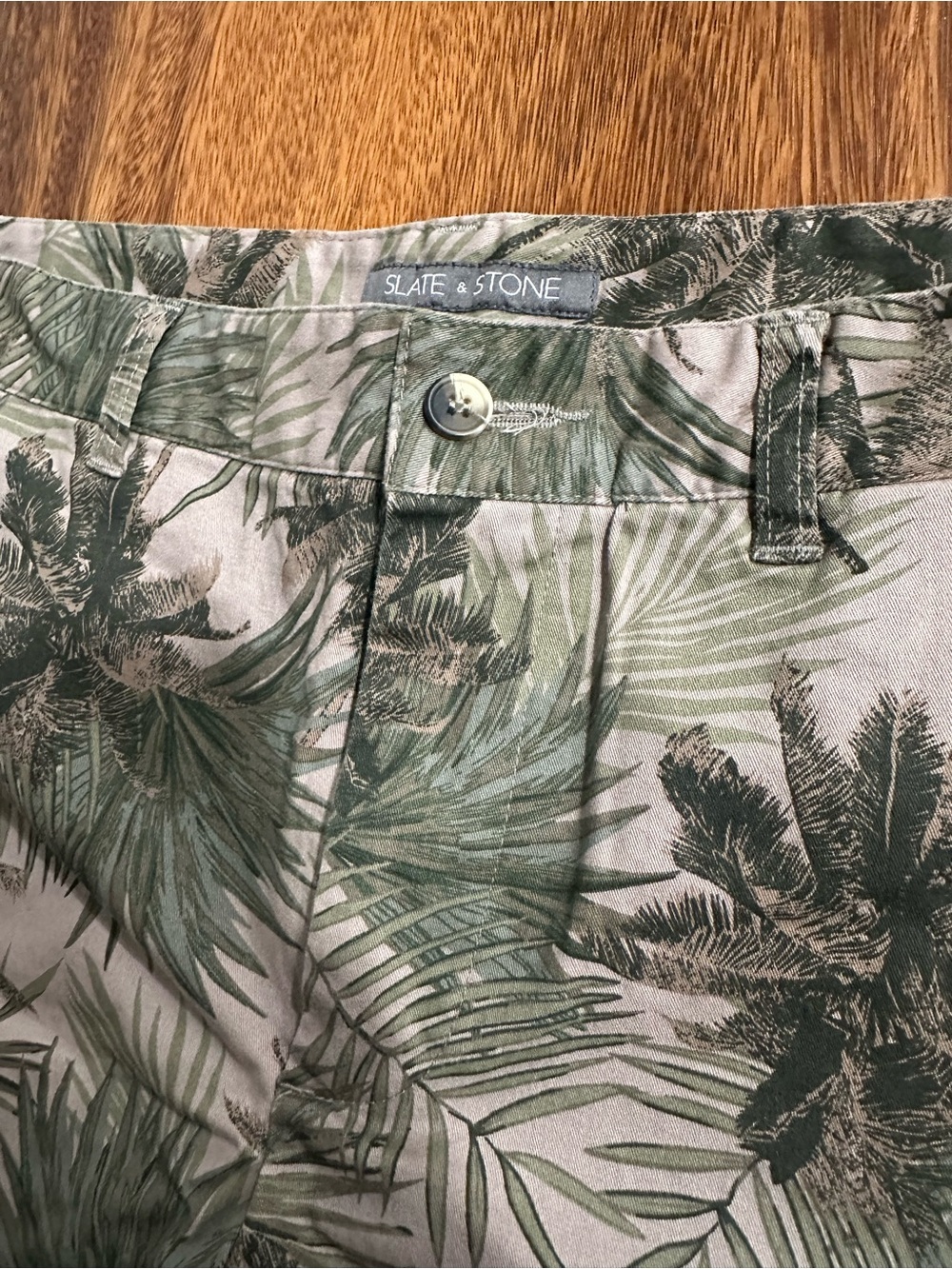 Slate & Stone Men’s Tropical Palms Print Walking Golf Shorts Sz 32 Hawaiian